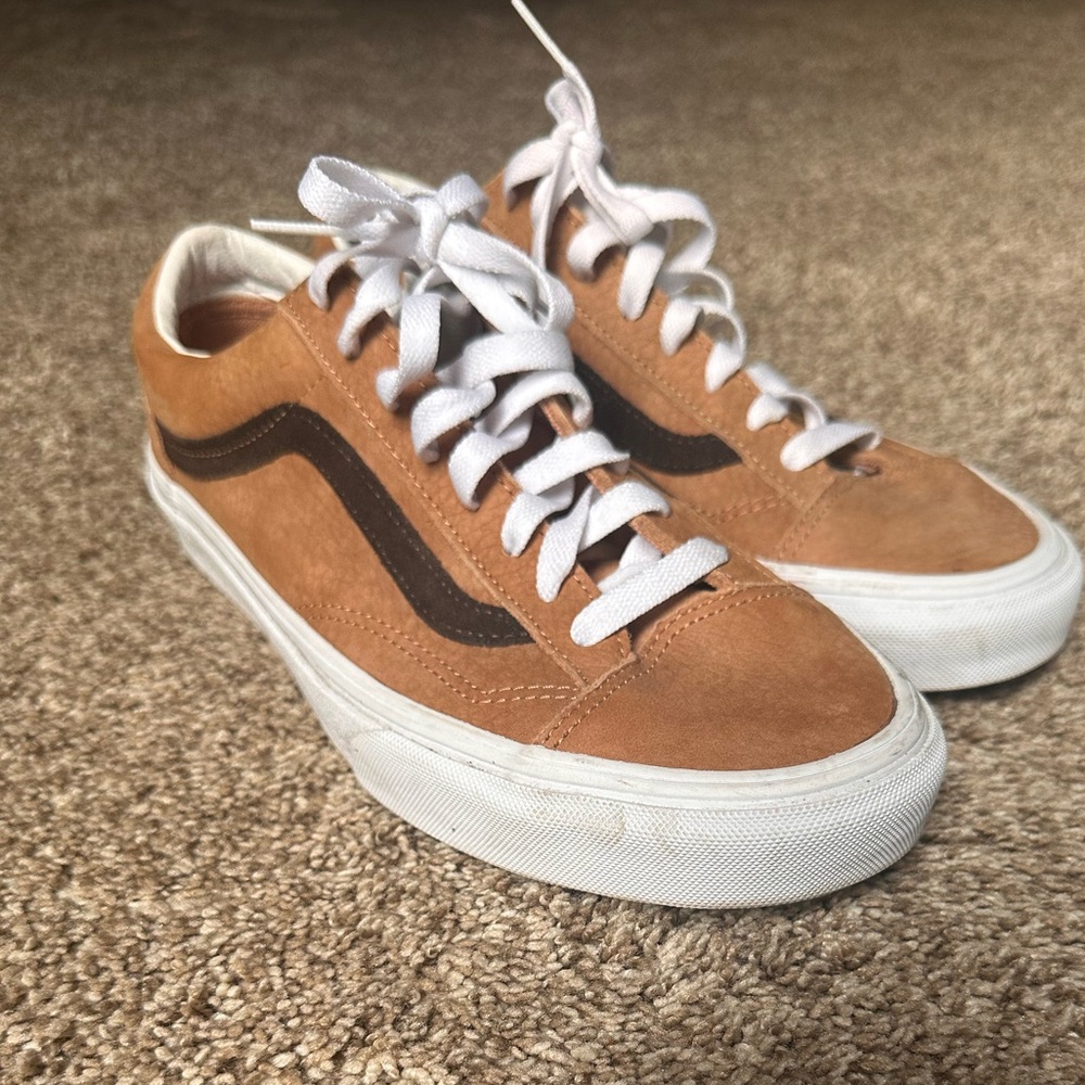Vans Style 36 Camel Grain Leather Sneakers Unisex Size Women 10.5, Men 9